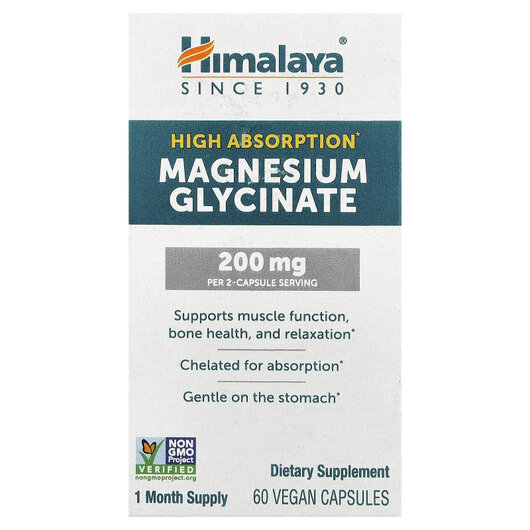 Основне фото товару Magnesium Glycinate High Absorption, 100 mg Основне фото товару Magnesium Glycinate High Absorption, 100 mg, Гліцинат магнію, 60