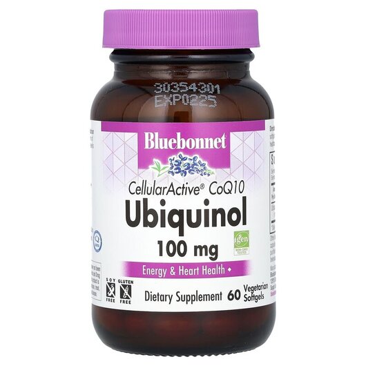 Основне фото товару Bluebonnet Nutrition, Ubiquinol 100 mg, Коензим Q-10, 60 капсул