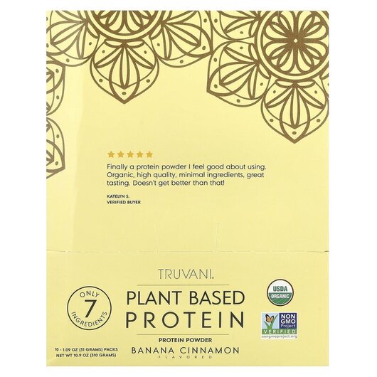 Основне фото товару Plant Based Protein Powder Banana Cinnamon 10 Packs, Протеїн, 31 