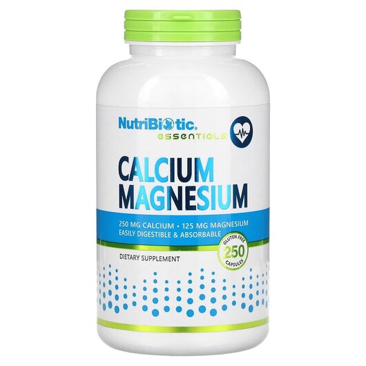 Основное фото товара NutriBiotic, Кальций, Essentials Calcium Magnesium, 250 капсул