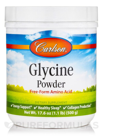 Основне фото товару Carlson, Glycine Powder, L-Гліцин, 500 г