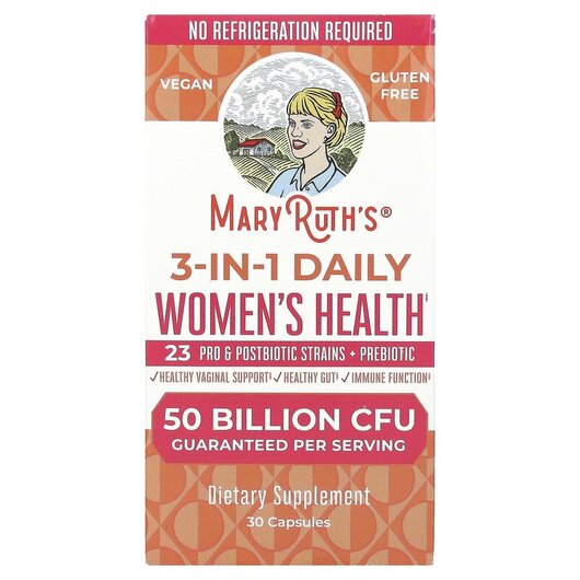 Основное фото товара MaryRuth's, Пробиотики, 3-in-Women's Health 50 Billion 