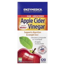 Apple Cider Vinegar Яблочный уксус Enzymedica 120 капсул
