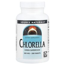 Chlorella 500 mg 200 Хлорелла 500 мг Source Naturals