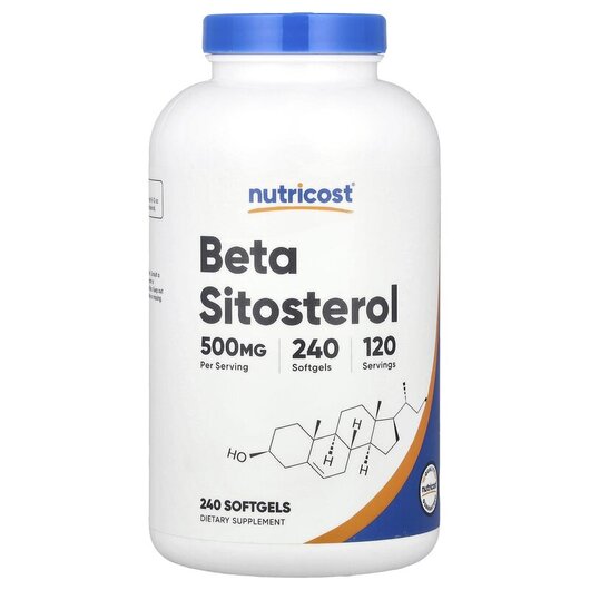 Основное фото товара Beta Sitosterol 500 mg Основное фото товара Nutricost, Бета-Ситостерол, Beta Sitosterol 500 mg, 240 капсул
