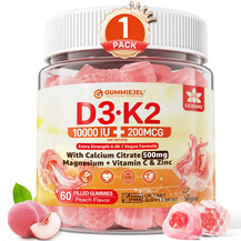 Вітаміни D3 K2 Vitamin D3 K2 Gummies 5000IU / 10000 IU + C