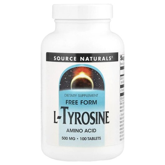 Основне фото товару L Tyrosine 500 mg Основне фото товару Source Naturals, L Tyrosine 500 mg 100, L-Тирозин 500 мг, 100 таб