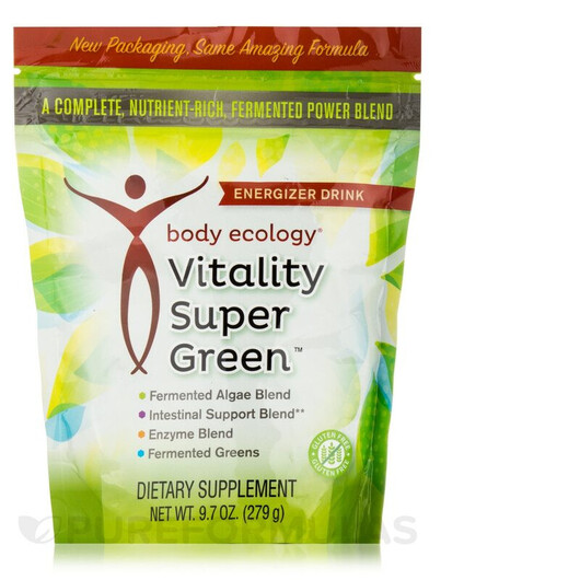 Основное фото товара Body Ecology, Суперфуд, Vitality SuperGreen Powder, 279 г