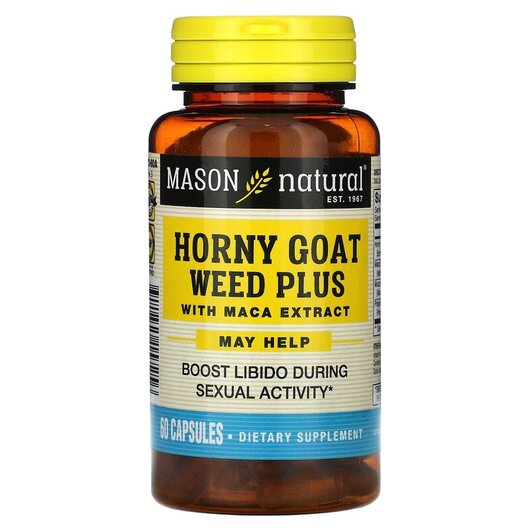 Основное фото товара Horny Goat Weed Plus With Maca Extract Основное фото товара Mason, Горянка, Horny Goat Weed Plus With Maca, 60 капсул