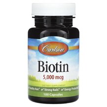 Biotin 5000 mcg Витамин B7 Биотин Carlson 100 капсул Biotin 5000 mcg Витамин B7 Биотин Carlson 100 капсул