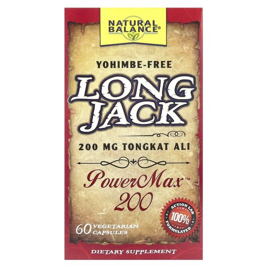 Основное фото товара Natural Balance, Тонгкат Али, Long Jack PowerMax 200, 60 капсул