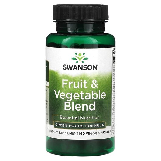 Основне фото товару Fruit & Vegetable Blend Основне фото товару Swanson, Fruit & Vegetable Blend, Суперфуд, 60 капсул