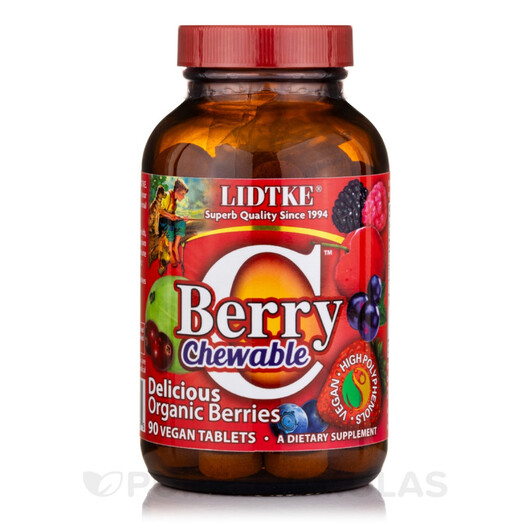 Основне фото товару Berry C Chewable Основне фото товару Lidtke, Berry C Chewable, Вітамін C Жувальний, 90 таблеток