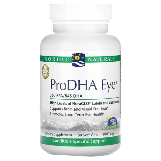 Основное фото товара Nordic Naturals, Омега 3, ProDHA Eye 500 mg, 60 капсул