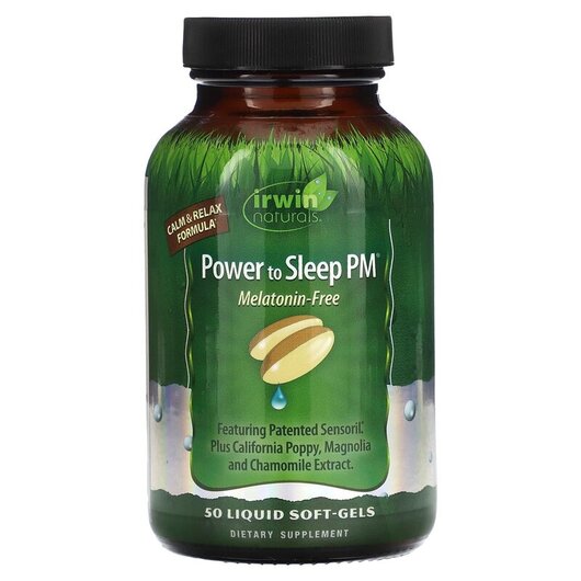 Основне фото товару Irwin Naturals, Power to Sleep PM Melatonin-Free, Мелатонін, 50 к