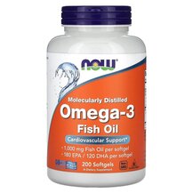 Омега 3 Molecularly Distilled Omega-3 NOW Foods 200 капсул