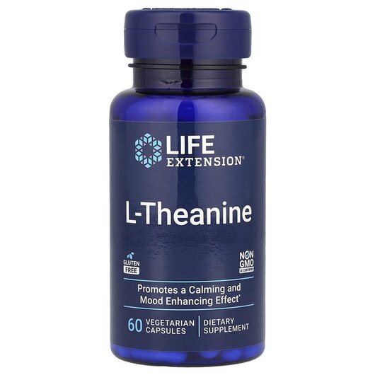 Основне фото товару L-Theanine 100 mg Основне фото товару Life Extension, L-Theanine 100 mg, L-Теанін 100 мг, 60 капсул