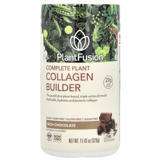 Основне фото товару Complete Plant Collagen Builder Rich Chocolate 1, Колаген, 324 г