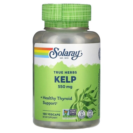 Основное фото товара Solaray, Ламинария, True Herbs Kelp 550 mg, 180 капсул