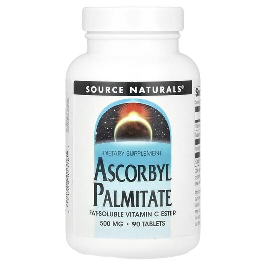 Основне фото товару Ascorbyl Palmitate 500 mg Основне фото товару Ascorbyl Palmitate 500 mg 90, Аскорбил пальмітат 500 мг, 90 табле