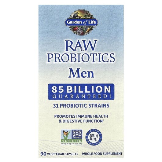Основное фото товара RAW Probiotics Men Основное фото товара Garden of Life, Пробиотики, RAW Probiotics Men, 90 капсул
