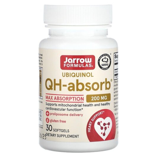 Основне фото товару Ubiquinol QH-Absorb 200 mg Основне фото товару Ubiquinol QH-Absorb 200 mg, Убіхінол 200 мг, 30 капсул