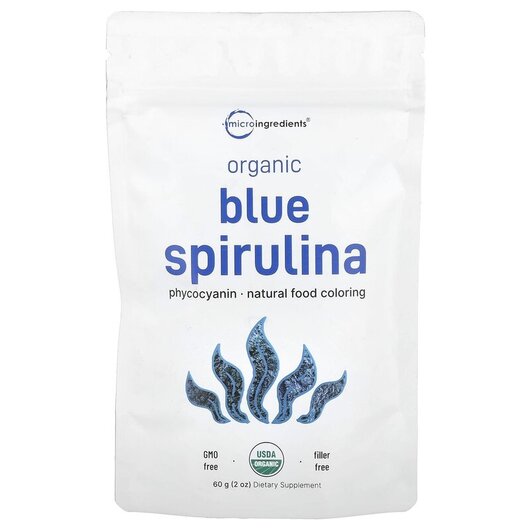 Основне фото товару Micro Ingredients, Organic Blue Spirulina, Спіруліна, 60 г