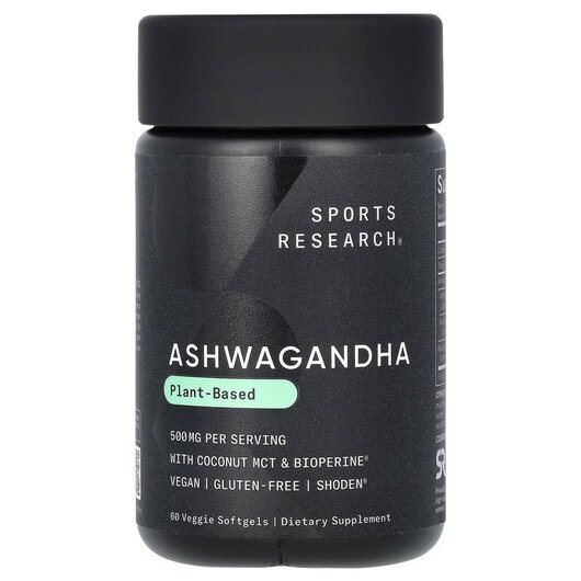 Основное фото товара Ashwagandha 500 mg Основное фото товара Sports Research, Ашваганда, Ashwagandha 500 mg, 60 капсул