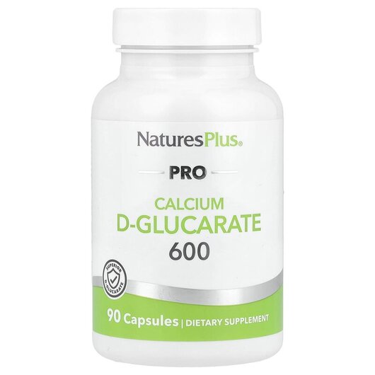 Основне фото товару Pro Calcium D-Glucarate 600 Основне фото товару Natures Plus, Pro Calcium D-Glucarate 600, Кальцій, 90 капсул