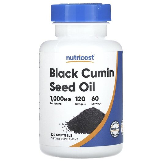Основное фото товара Nutricost, Куркумин, Black Cumin Seed Oil 1000 mg, 120 капсул