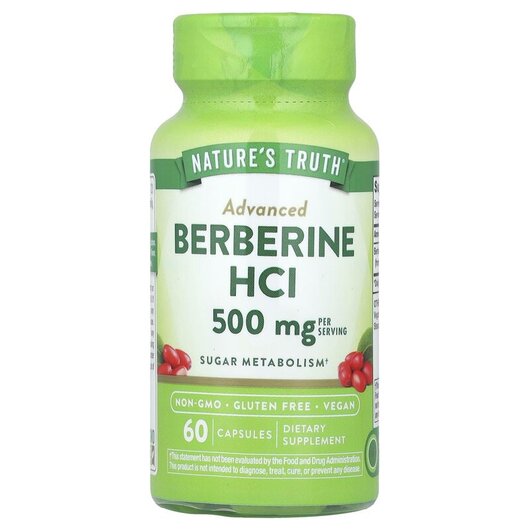 Основное фото товара Nature's Truth, Берберин, Advanced Berberine 500 mg, 60 капс