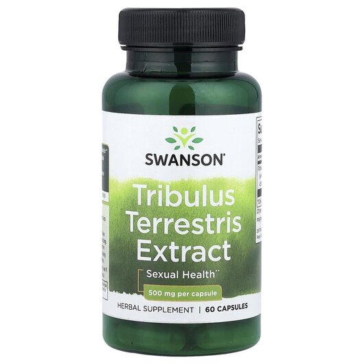 Основное фото товара Tribulus Terrestris Extract 500 mg Основное фото товара Swanson, Трибулус, Tribulus Terrestris Extract 500 mg, 60 капсул