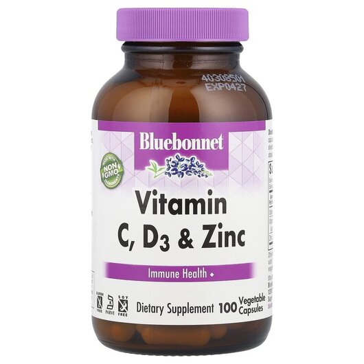 Основне фото товару Vitamin C D3 & Zinc Основне фото товару Vitamin C D3 & Zinc, Вітаміни C D3 та цинк, 100 капсул