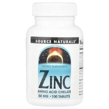 Цинк Zinc 50 mg Source Naturals 100 таблеток