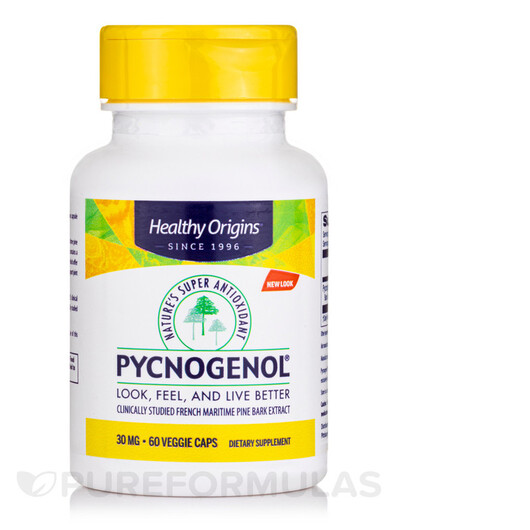 Основное фото товара Pycnogenol 30 mg Основное фото товара Healthy Origins, Пикногенол, Pycnogenol 30 mg, 60 капсул