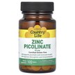 Фото товару Zinc Picolinate 25 mg Фото товару Country Life, Zinc Picolinate, Піколінат цинку 25 мг, 100 таблето