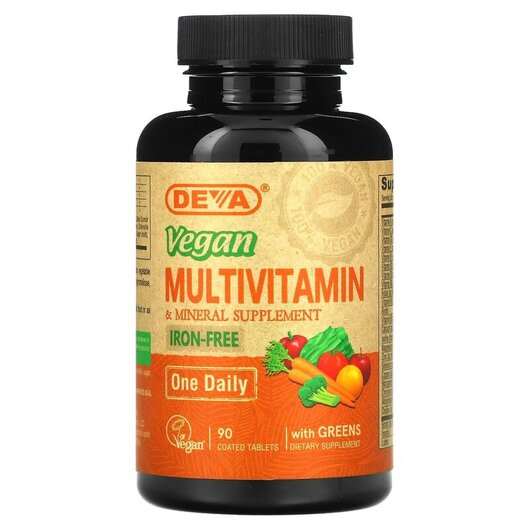 Основне фото товару Vegan Multivitamin & Mineral, Веганські Мультивітаміни, 90 та