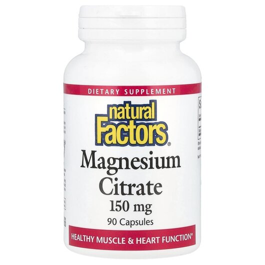 Основное фото товара Magnesium Citrate 150 mg Основное фото товара Natural Factors, Магний Цитрат, Magnesium Citrate 150 mg, 90 капс