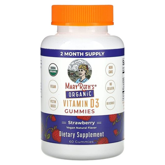 Основное фото товара Organic Vitamin D3 Gummies Strawberry Основное фото товара Витамин D3, Organic Vitamin D3 Gummies Strawberry, 60 таблеток