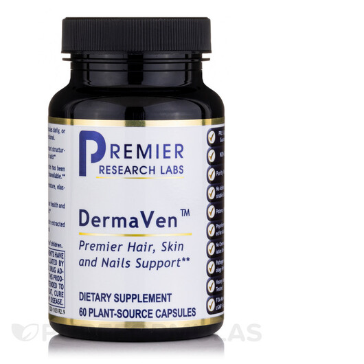 Основне фото товару DermaVen Основне фото товару Premier Research Labs, DermaVen, Шкіра нігті волосся, 60 капсул