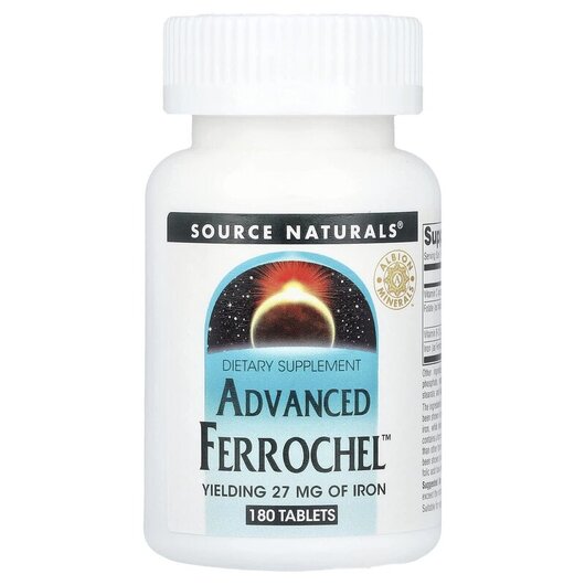 Основне фото товару Source Naturals, Advanced Ferrochel, Залізо, 180 таблеток