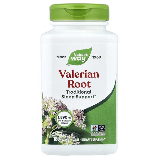 Основне фото товару Valerian Root 530 mg Основне фото товару Nature's Way, Valerian Root 530 mg, Валеріана 530 мг, 180 ка