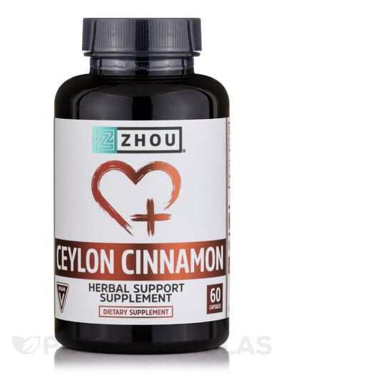 Основное фото товара Zhou Nutrition, Экстракт корицы, Ceylon Cinnamon, 60 капсул