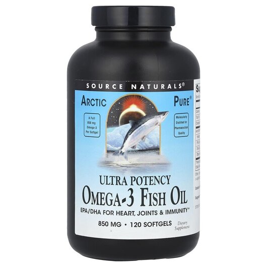 Основне фото товару Arctic Pure Ultra Potency Omega-3 Fish Oil 850 mg, Омега 3, 120 к