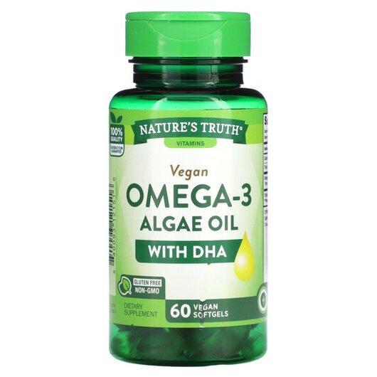 Основное фото товара Vegan Omega-3 Algae Oil with DHA Основное фото товара Веганская Омега-3, Vegan Omega-3 Algae Oil with DHA, 60 капсул