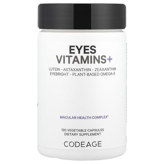 Основне фото товару CodeAge, Eyes Macular Health Complex, Вітаміни для очей, 120 капс
