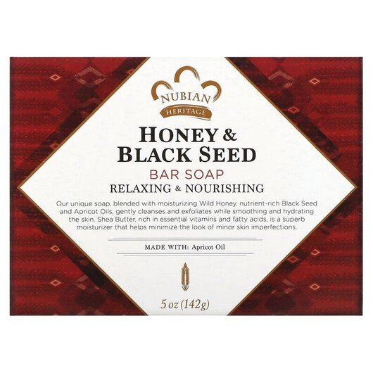 Основное фото товара Honey & Black Seed Bar Soap Основное фото товара Nubian Heritage, Черное Мыло, Honey & Black Seed Bar Soap, 14