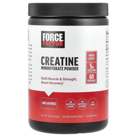 Основне фото товару Force Factor, Creatine Monohydrate Powder Unflavored, Креатин, 30