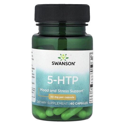 Основное фото товара 5-HTP 50 mg Основное фото товара Swanson, 5-гидрокситриптофан, 5-HTP 50 mg, 60 капсул