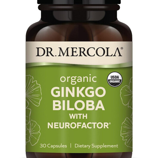Основне фото товару Organic Ginkgo Biloba Основне фото товару Dr. Mercola, Organic Ginkgo Biloba, Гінкго Білоба, 30 капсул